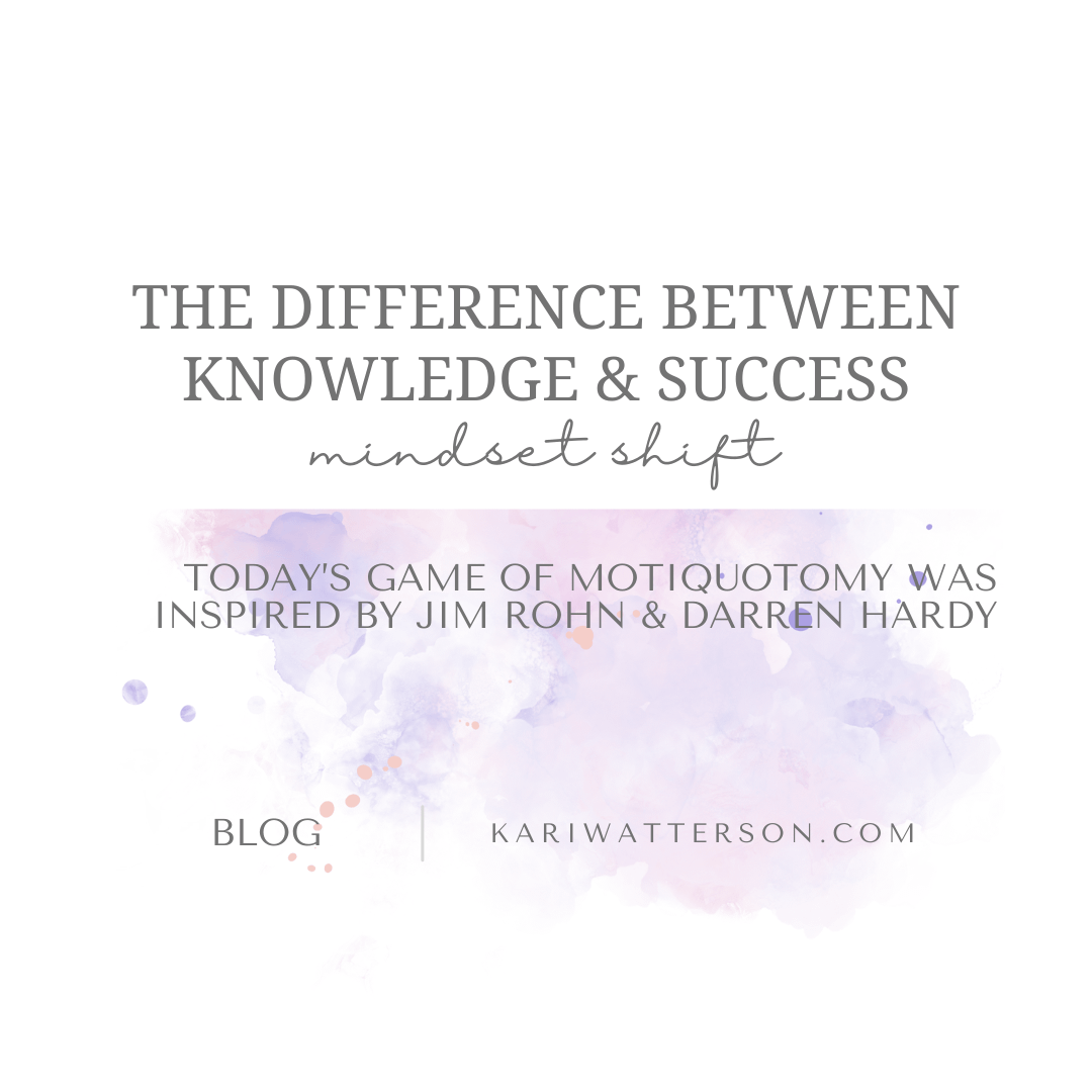 The Difference Between Knowledge and Success: How a Game of MotiQuotomy Reveals Actionable Insights for Entrepreneurial Success – Inspired by Jim Rohn & Darren Hardy